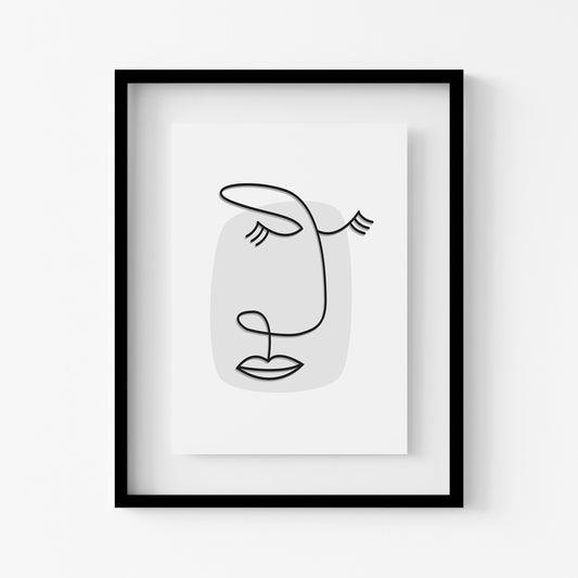 Face Line Art Minimalist Print