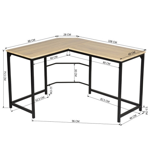 L Shaped Computer Desk PC Laptop Table Wood Workstation Furniture