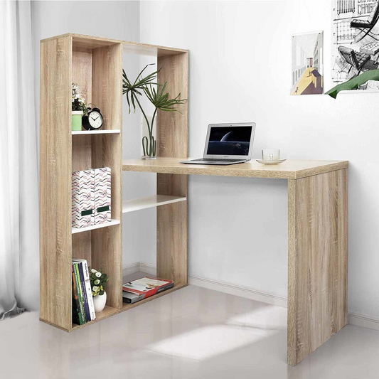 2 in 1 Computer Desk/ L-shape Desktop with Shelves