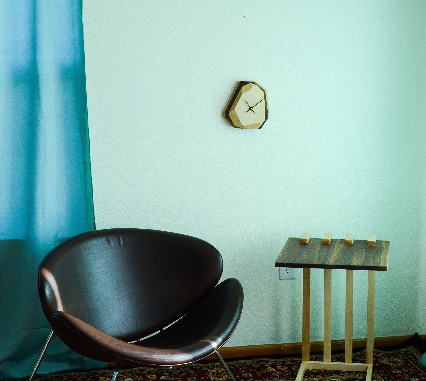 Wooden Geometric Wall & Table Clock