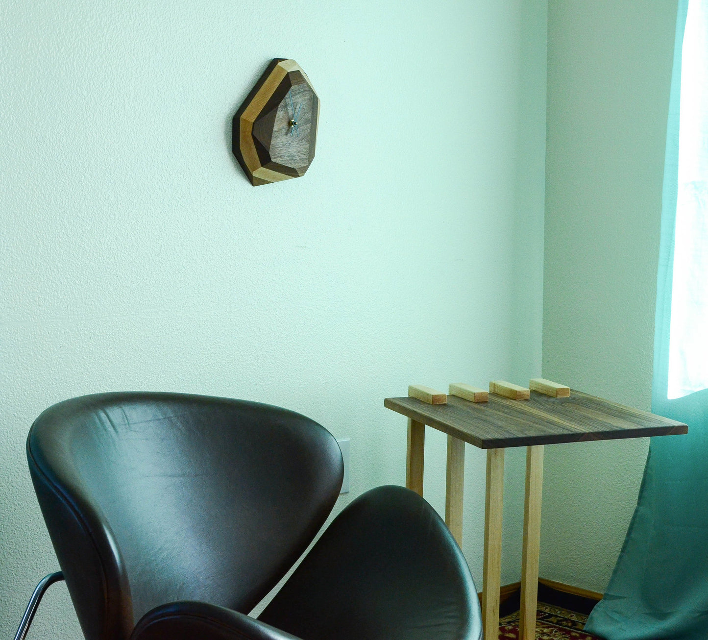 Wooden Geometric Wall & Table Clock