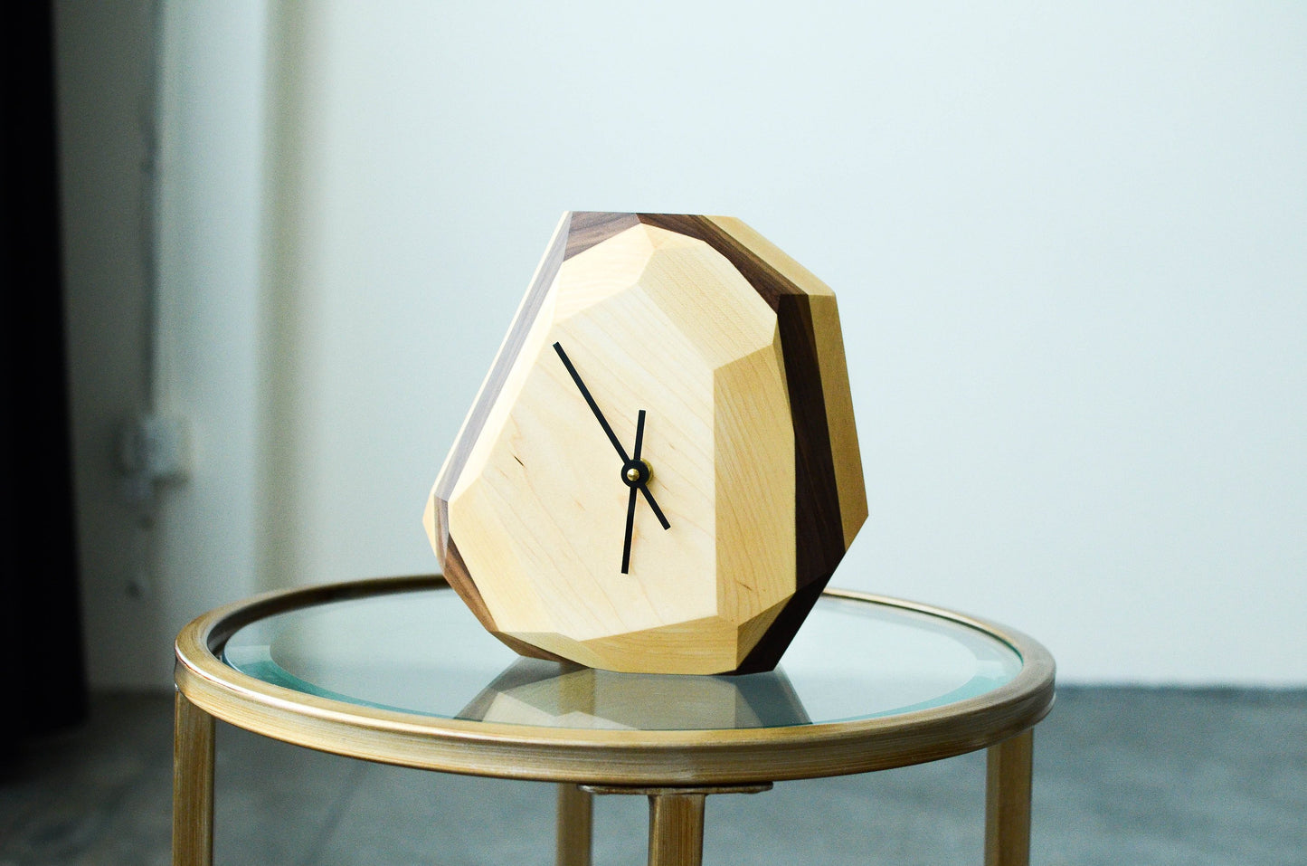 Wooden Geometric Wall & Table Clock