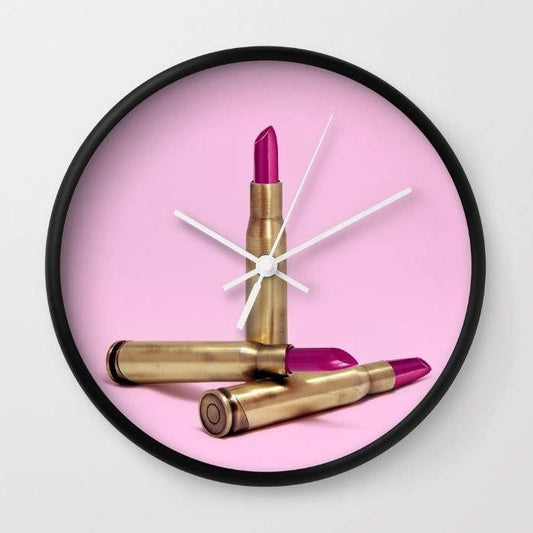 Lipstick Bullet Pink Wall clock