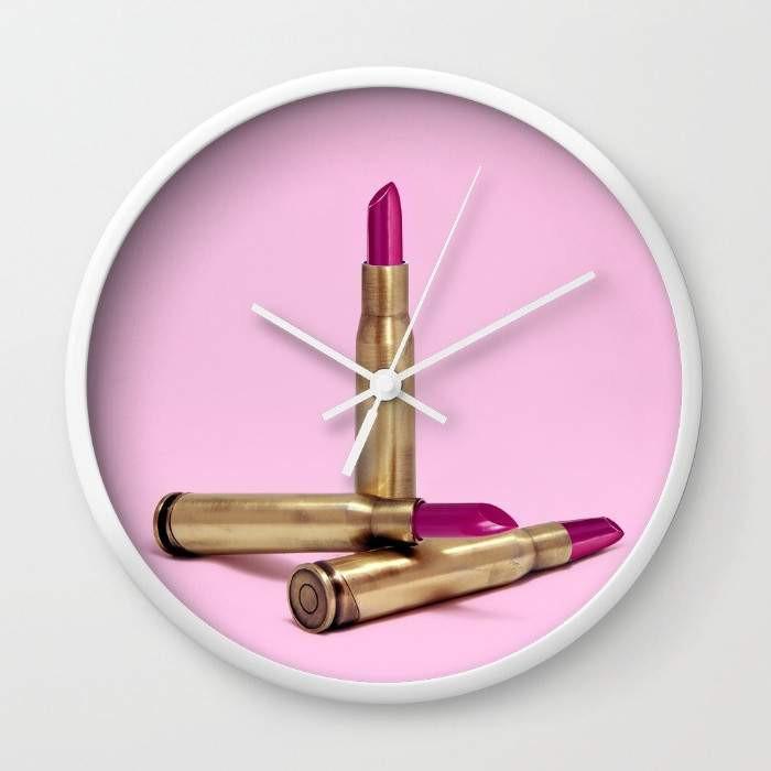 Lipstick Bullet Pink Wall clock